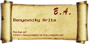 Benyovszky Arita névjegykártya